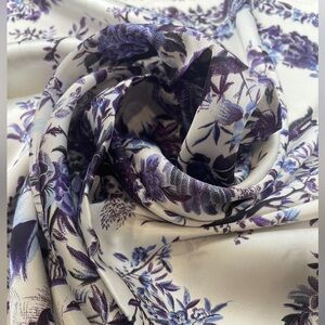 Floral Purple and White Scarf
